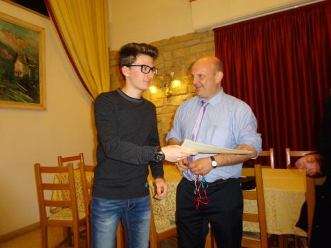 Gianluca Cuttini durante la premiazione