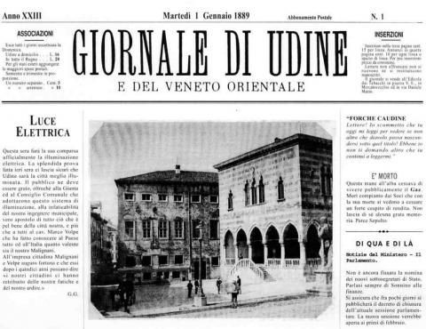 Udine illuminazione elettrica 1889