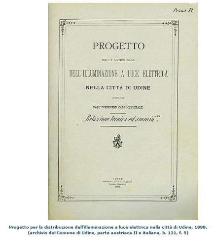 Udine illuminazione elettrica 1889