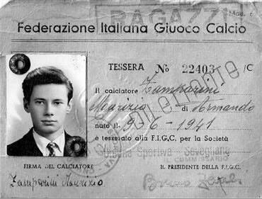 Maurizio Zamparini - giovane calciatore - Tessera FIGC